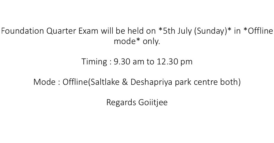 Foundation Quarterly Test